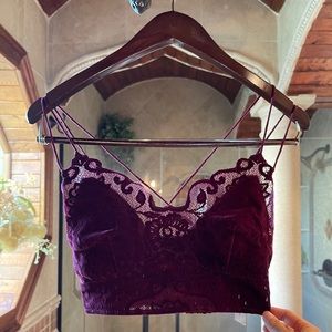 New Free People Velvet Bralette